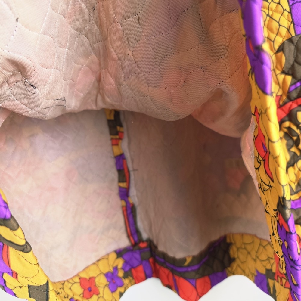 Vtg‎ Handmade Quilted Colorful Maxi Skirt 1970's Mod Floral Medium.E112 - Picture 6 of 11